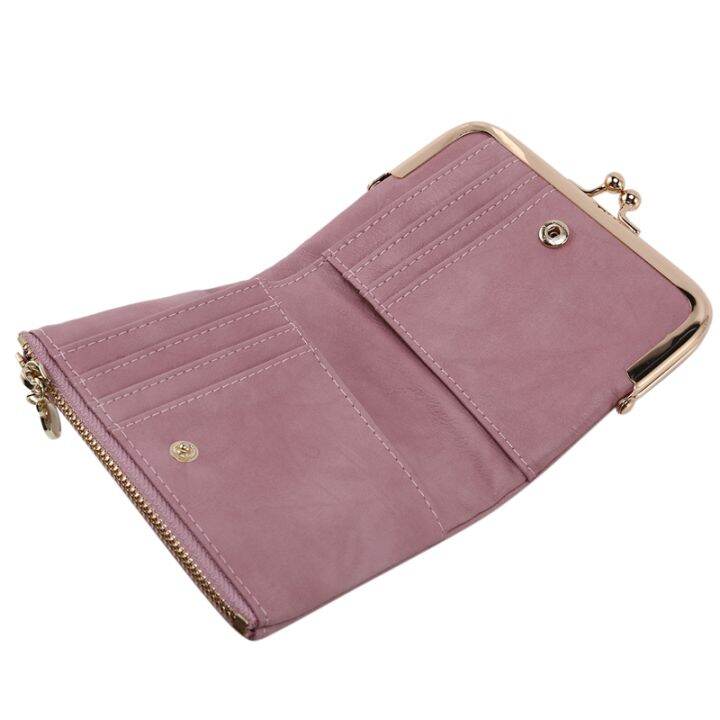 womens-short-wallet-bifold-retro-multifunction-coin-purse-with-zip-and-kiss-lock