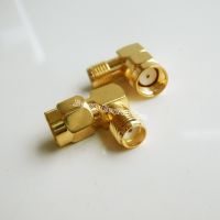 ❣ 1X RP SMA RPSMA male Plug to SMA female right angle 90 degree in series connector adapter