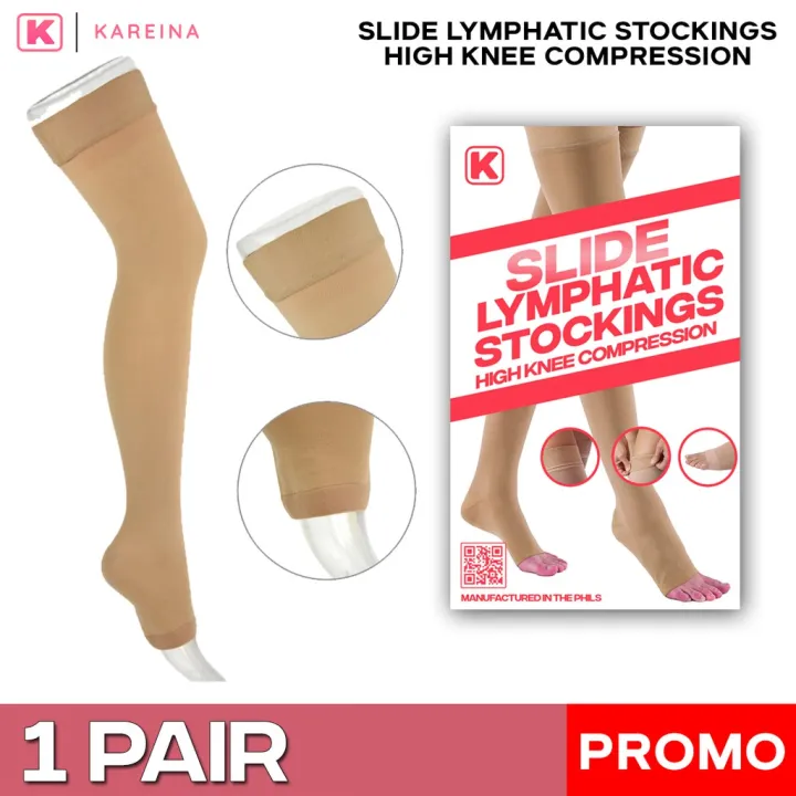[SAFE AND EFFECTIVE] Pair Slide Lymphatic Compression Stockings BEST to