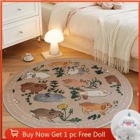 【DT】hot！ Soft Bedroom Rugs Round Bedside Area Rug Baby Playmats Floor Kids Room for