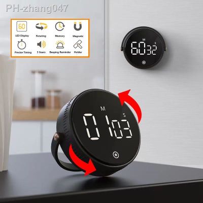 Magnetic Kitchen Timer LED Digital Timer Manual Countdown Timer Alarm Clock Cooking Shower Study Fitness Stopwatch Time Master