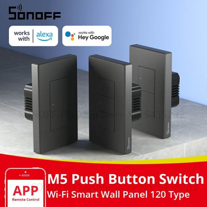 SONOFF M5 SwitchMan Smart Wall Switch 120 Type Push Button Switch 1/2/3