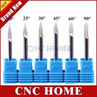 5pcs 4mm Shank Carbide Metal Engraving Bits อลูมิเนียมทองแดงสแตนเลส CNC Router Bit 20 25 30 45 60 90 มุมสําหรับเลือก