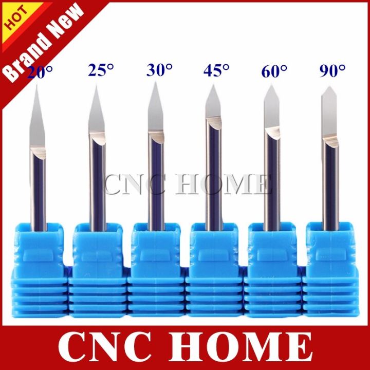 5pcs-4mm-shank-carbide-metal-engraving-bits-อลูมิเนียมทองแดงสแตนเลส-cnc-router-bit-20-25-30-45-60-90-มุมสําหรับเลือก