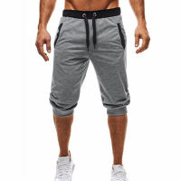 Men Gym Sports Shorts Casual Running Sweatshorts Drawstring Slim Fit Five Point Pants Summer Men Jogger Knee Length Sweat Shorts