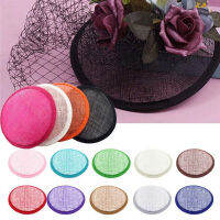 Women Elegant Round Linen Top Hat Base Fascinator Base for DIY Millinery Netting Hair Top Hat tail Party Fascinator Base