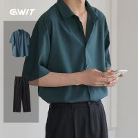 GWIT เสื้อเชิ้ตคอตั้ง แขนยาว สไตล์เกาหลี มีไซซ์ S ผ้านิ่ม ใส่สบาย ยับยาก ไม Gwit145