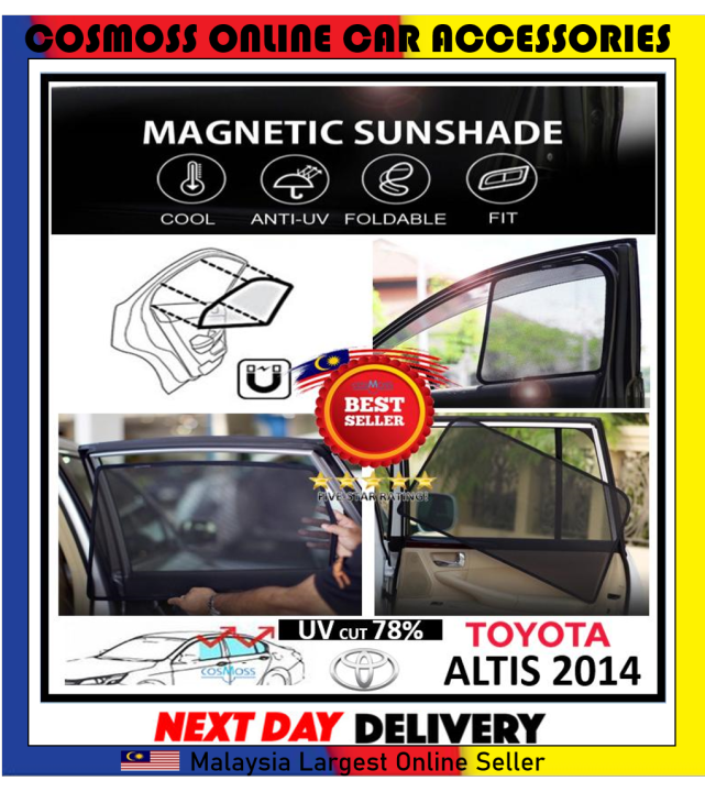 TOYOTA ALTIS 2014-2023 Magnetic Custom Fit Oem Sun Shade With Magnet ...