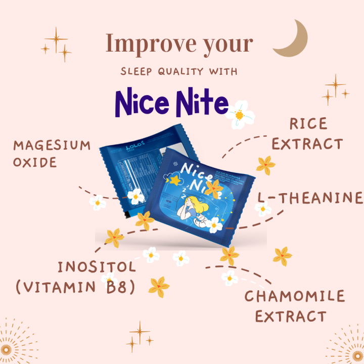 nicenite-ไนซ์ไนท์-อาหารเสริมช่วยนอนหลับ-แอลธีอะนีน-วิตามินบี-8-คลายเครียด-หลับง่ายขึ้น-ผ่อนคลาย-ตื่นมาสดชื่น