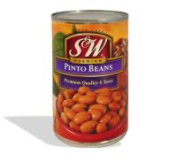 Premium Foods?  (x 1) เอสแอนด์ดับบลิว ถั่วพินโต้ในน้ำเกลือ 15 ออนซ์ S&amp;W Pinto Beans 15 Oz.