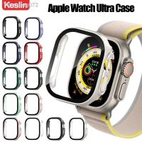 Glass Case for Apple Watch Ultra 49mm Waterproof Iwatch Ultra PC Bumper Screen Protector Hard Ultra 49mm Full Protective Cover