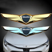 คุณภาพสูงสำหรับ Isuzu รถเหล็กสแตนเลสโลโก้หน้ารถเครื่องประดับรถฮูดโลหะสติกเกอร์ปีกนางฟ้า Hiasan Mobil Crosswind D-Max Crosswind Sportivo Alterra Highlander Amigo Ascender Axiom