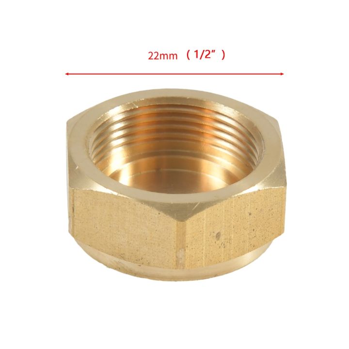 brass-1-2-3-4-inch-thread-plug-end-lock-nut-water-stop-copper-plug-inner-wire-copper-nut-globe-valve-cap-tube-1pcs