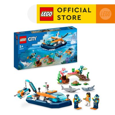 LEGO City 60377 Explorer Diving Boat Building Toy Set (182 Pieces)
