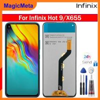 MagicMeta หน้าจอเดิมสำหรับ Infinix ร้อน9/X655สัมผัสหน้าจอ LCD หน้าจอดิจิตอลแทนการประกอบสำหรับ Infinix Hot 9/X655พร้อมกรอบกลางสำหรับ Infinix Hot 9 X655