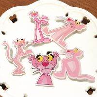 5PCS/Set New Design Animal Brooches Pink Panther Cartoon Pins Acrylic Pins For Kids Party Gifts Decoration On Bag Clothes