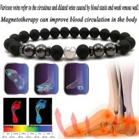 [Stock] Anti-Swelling Black Obsidian Anklet / Adjustable Weight Loss Magnet Anklet / Magnetic Colorful Stone Bracelet Jewelry/Retro Stylish Handmade Ankle Decoration