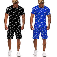 Mens Sets Oversize T-shirts Two Piece Sportwear Brand Men’s TracksuitTopsShorts Sport And Leisure Summer Male Suit