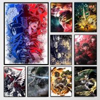 Anime Attack On Titan Manga Series โปสเตอร์ภาพวาดผ้าใบ Aesthetic Wall Art สำหรับตกแต่งบ้าน