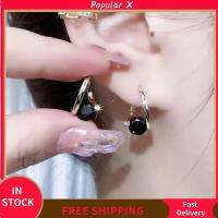 POPULAR X 2Pcs สีดำสีดำ Lympus Magne therapy Germanium Earrings มีประสิทธิภาพดี ทองแดงทองแดง ต่างหูระบายน้ำเหลือง สง่างามเรียบหรู ไดมอนด์ ต่างหูแบบฝังเข็ม สำหรับผู้หญิง