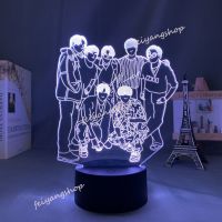 ☫ Hot Sale! BTS Tian Tuan 3D LED Night Light Can Change 16 Colors Touch Remote Control USB Plug-in Bedroom Decoration Small Table Lamp Birthday Gift