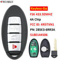 4B Keyless-go Smart Car Key ( SUV ) FSK 433.92Mhz 4A Chip FCC ID: KR5TXN1 PN: 285E3-6RR3A S6 For Nissan X-Trail 2021