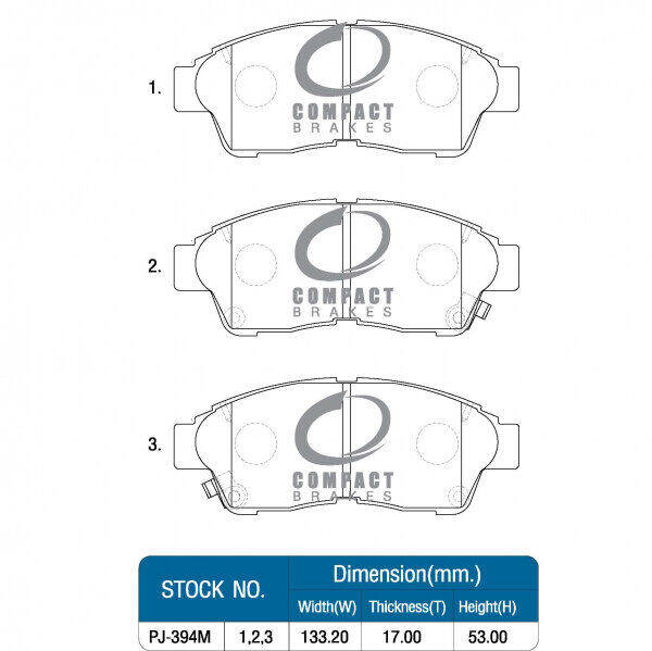 ผ้าเบรคหน้า-toyota-camry-sv41-43-ปี-94-camry-sxv20w-2-2-ปี-98-02-camry-sxv10-2-2-gxi-ปี-93-97-celica-at200-1-8-st203-2-0-ปี-93-97-corona-at190-191-1-6-ct195-st190-191-1-8-ปี-92-98-compact-dcc-394