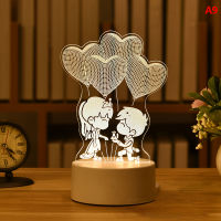 Picha 3D แผ่นโคมไฟ LED โคมไฟกลางคืนสร้างสรรค์ภาพลวงตา Night Lamp โคมไฟตั้งโต๊ะ Home ตกแต่งของขวัญ