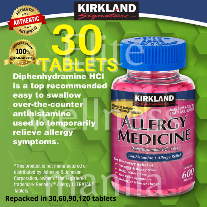 60 Tablets Kirkland Signature Allergy Medicine 25 mg AUTHENTIC Lazada PH