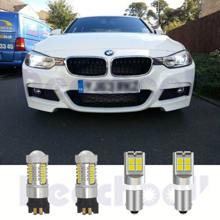 Pure White CanBus H6W PW24W10SMD LED Bulbs for BMW 3 Series F30 F31 F34