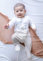 Zuper Mom ชุดหมีเด็กอ่อน บอดี้สูทเด็กอ่อน ชุดเด็กแรกเกิด บอดี้สูทหุ้มเท้า ผ้า cotton 100% สำหรับเด็ก 0-12 เดือน