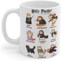 Hairy Pawter Mug - Potter Cat Mug - Harry Pawter Cute Kitten Potter Cats White Mugs Ceramic 11oz Coffee Mug - Tea Cup Awesome