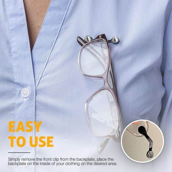 readerest-magnetic-glasses-holder-brooch-work-number-brand-headphone-clip-creative-storage-clothes-eyeglass-abs-stainless-steel