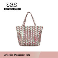 sasi Girls Can Monogram Tote กระเป๋าลายโมโนแกรม Girls Can