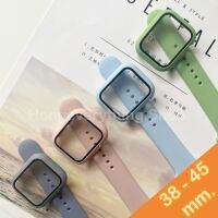 ?Case watch+สายซิลิโคน  สีพื้น ขนาดหน้าปัด38/40/41/42/44/45 ?สำหรับ watch series1/2/3/4/5/6/7/SE?พร้อมส่ง