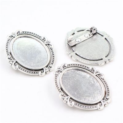 【CW】 5pcs 18x25mm Inner Size Antique Plated Brooch Pin Classic Cameo Base Setting Tray 39