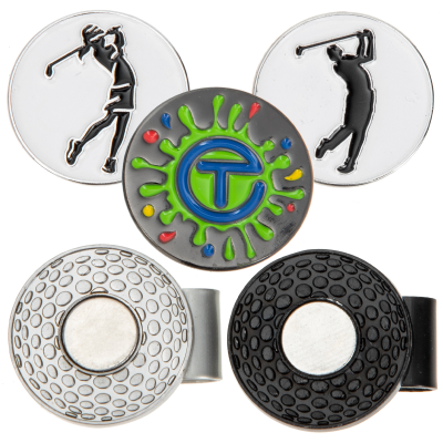 5 Pcs Golf หมวกคลิป Magnetic Golfs คลิป Golfing Supply อุปกรณ์เสริมผู้ชาย Ball Mark โลหะสังกะสีอัลลอยด์สะดวก Marker Man