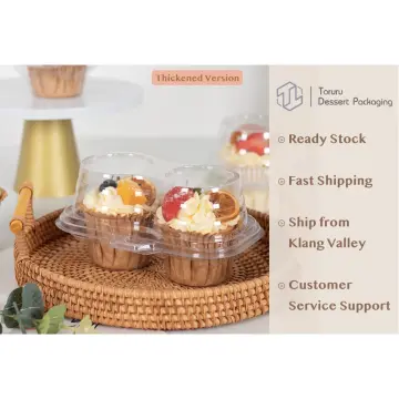 10PCS Individual Plastic Cupcake and Muffin Cup Containers