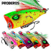 PROBEROS Popper เหยื่อตกปลาแบบลอย1ชิ้น,เหยื่อปลอมปลาเทราท์ขนาด4G/4.3ซม. เหยื่อปลากะพงขาวปลอม3D ตาพลาสติก Wobblers ตกปลาเทราต์ DW1059