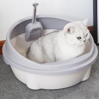 TEXEnclosed Litter Box Litter Cat Box Pan Poop Toilet Kitten Tray Side High Travel Puppy Pet Potty Dog Rabbit Scoops Lifter Scoop