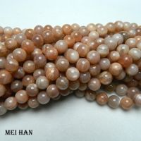 Meihan (2 strands/set) natural 6mm 8mm 10mm cheap orange moonstone smooth round loose beads stone for jewelry making Nails Screws Fasteners