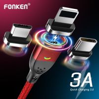 【Extraordinary Products】✌สายไมโคร USB แม่เหล็ก FONKEN Type C โทรศัพท์แม่เหล็ก3A ที่ชาร์จชาร์จเร็ว Android Phon สายชาร์จสายข้อมูล