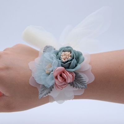Boutonniere เจ้าบ่าวดอกไม้ประดิษฐ์เพื่อนเจ้าสาวงานแต่งงานเจ้าสาวน้องสาวดอกไม้มืออุปกรณ์เข็มกลัดดอกไม้