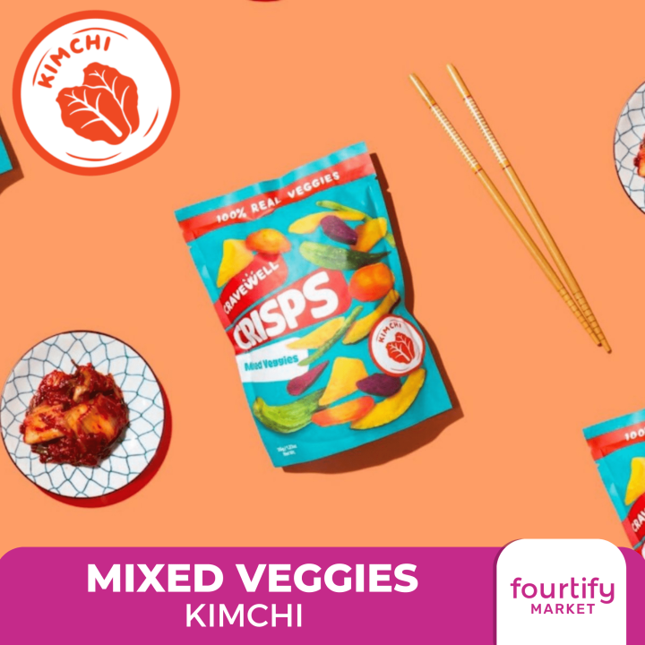 Cravewell Mixed Veggie Crisps Kimchi 35g Savory, No Cholesterol