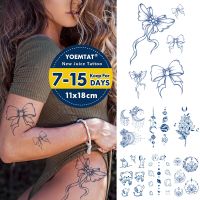 hot！【DT】✈✿  Semi-Permanent Herbal Temporary Sticker Bow Tie Lasting Ink Tatto Fake Tattoos