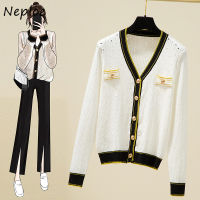 Neploe Light Luxury Womens Sweater Cardigan Autumn 2022 New Long-sleeved Knitted Cardigans Female Single Breasted Sweaters