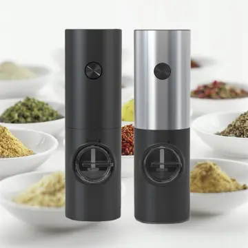 Black Grinding Sea Salt & Spices Grinder, Electric Gravity Induction Pepper  Grinder