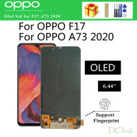 จอ OLED 6.44 "สำหรับ OPPO F17 CPH2095 / A73 2020 CPH2099เปลี่ยนชิ้นส่วนจอสัมผัสแอลซีดีของเครื่องแปลงดิจิทัล