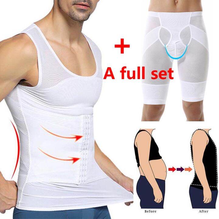 Men Slimming Tank Top Body Shapers Belly Slimming Thin Mesh Underwear