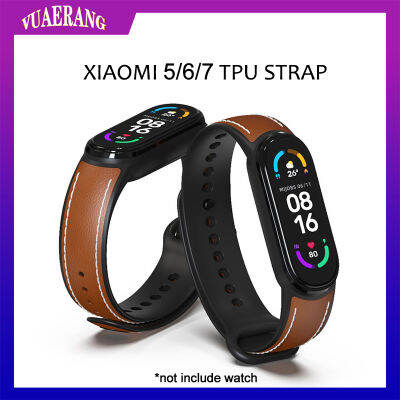 VUAERANG สำหรับ Xiaomi Mi วง6/5สายหนังสายรัดข้อมือ Cowhide ที่มีน้ำหนักเบาแฮนด์เมดสายหนังอุปกรณ์เสริม